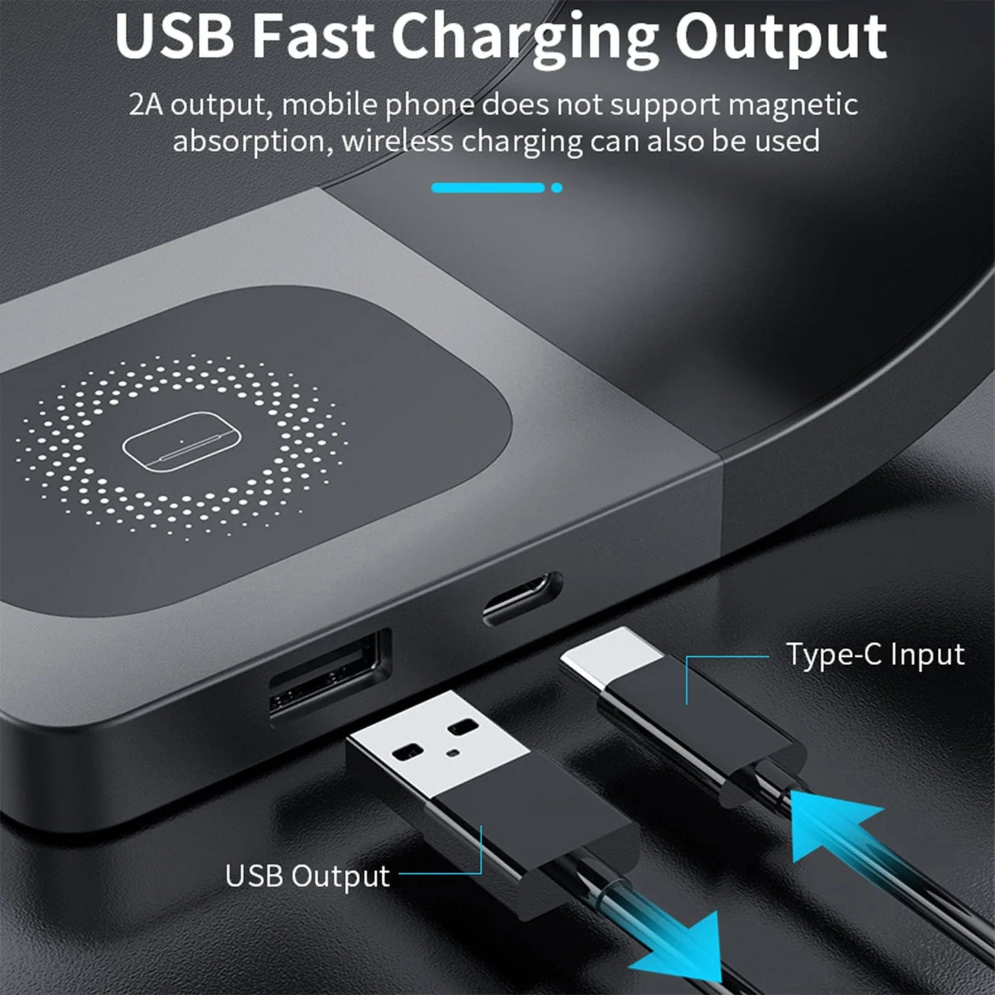 4 in 1 Metal Shell Wireless Charger